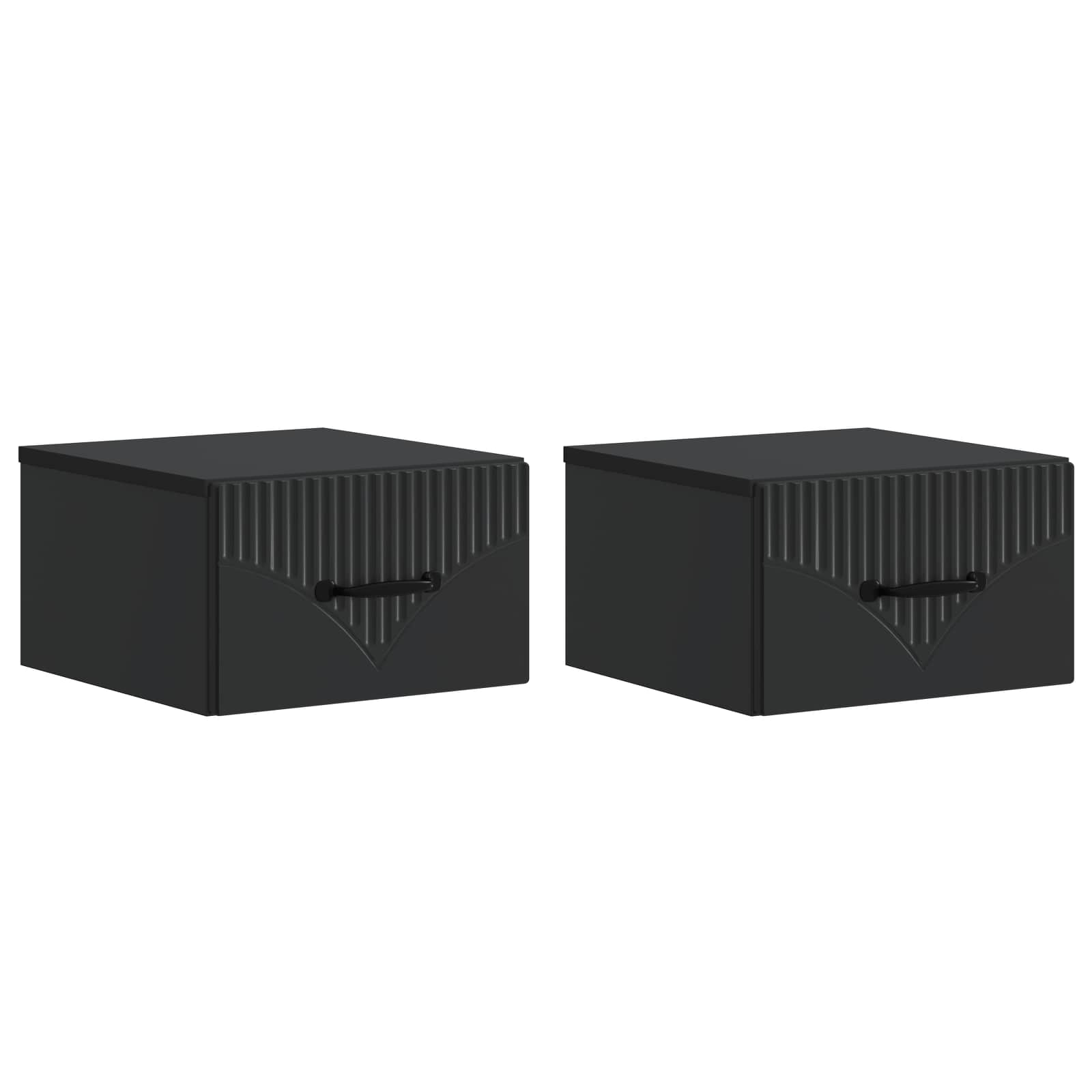vidaXL Wisząca Szafka Nocna z szufladą 2 pcs Czarny 34,5 x 33 x 20 cm