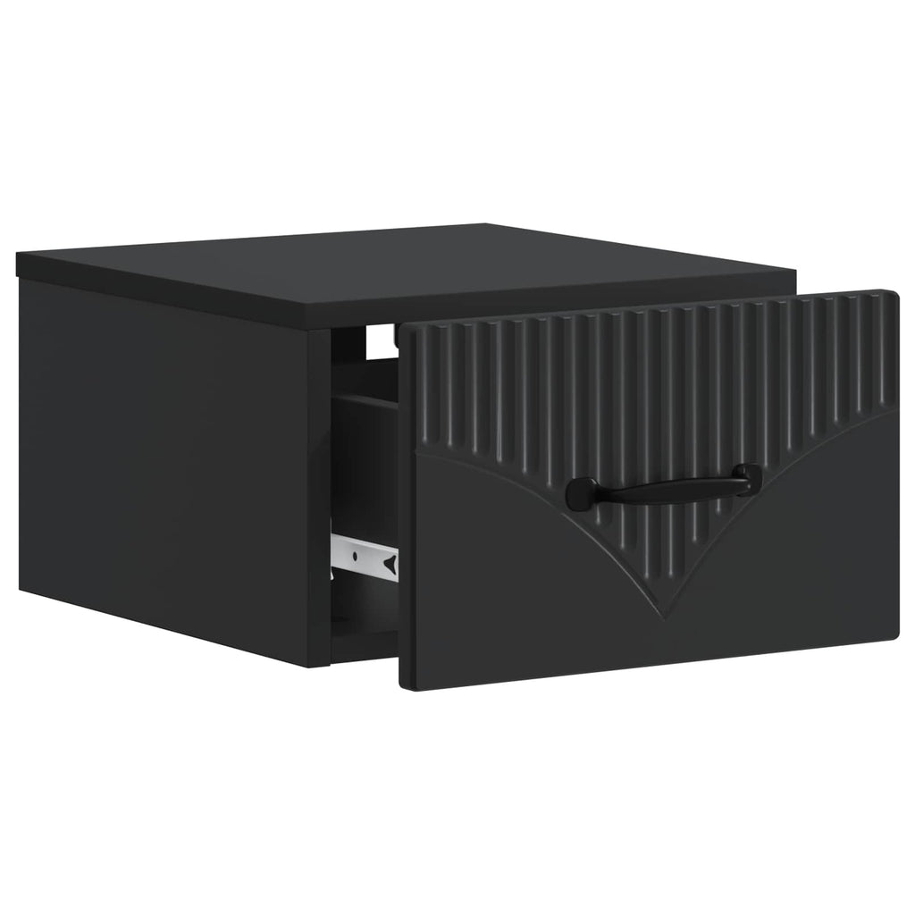 vidaXL Wisząca Szafka Nocna z szufladą 2 pcs Czarny 34,5 x 33 x 20 cm