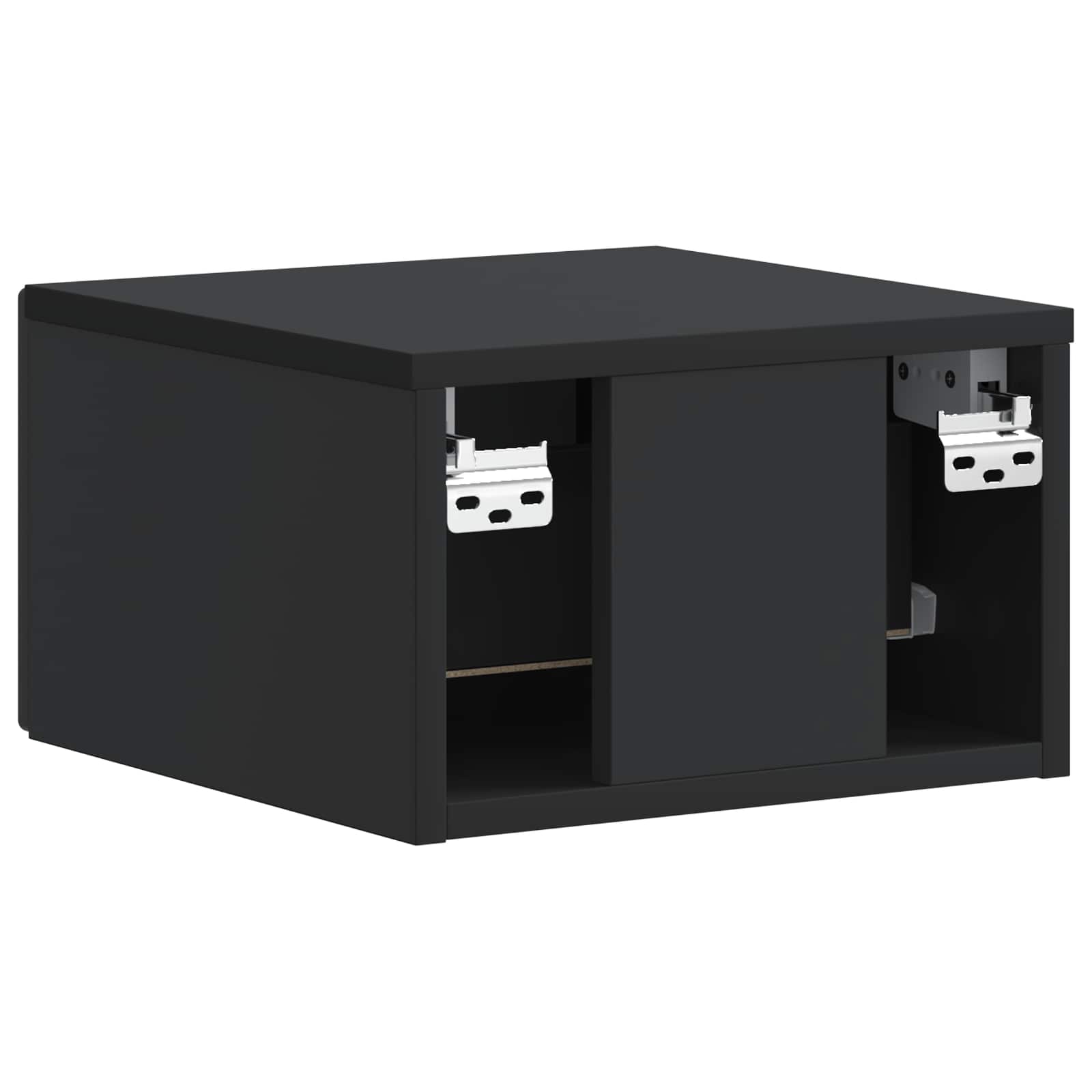 vidaXL Wisząca Szafka Nocna z szufladą 2 pcs Czarny 34,5 x 33 x 20 cm