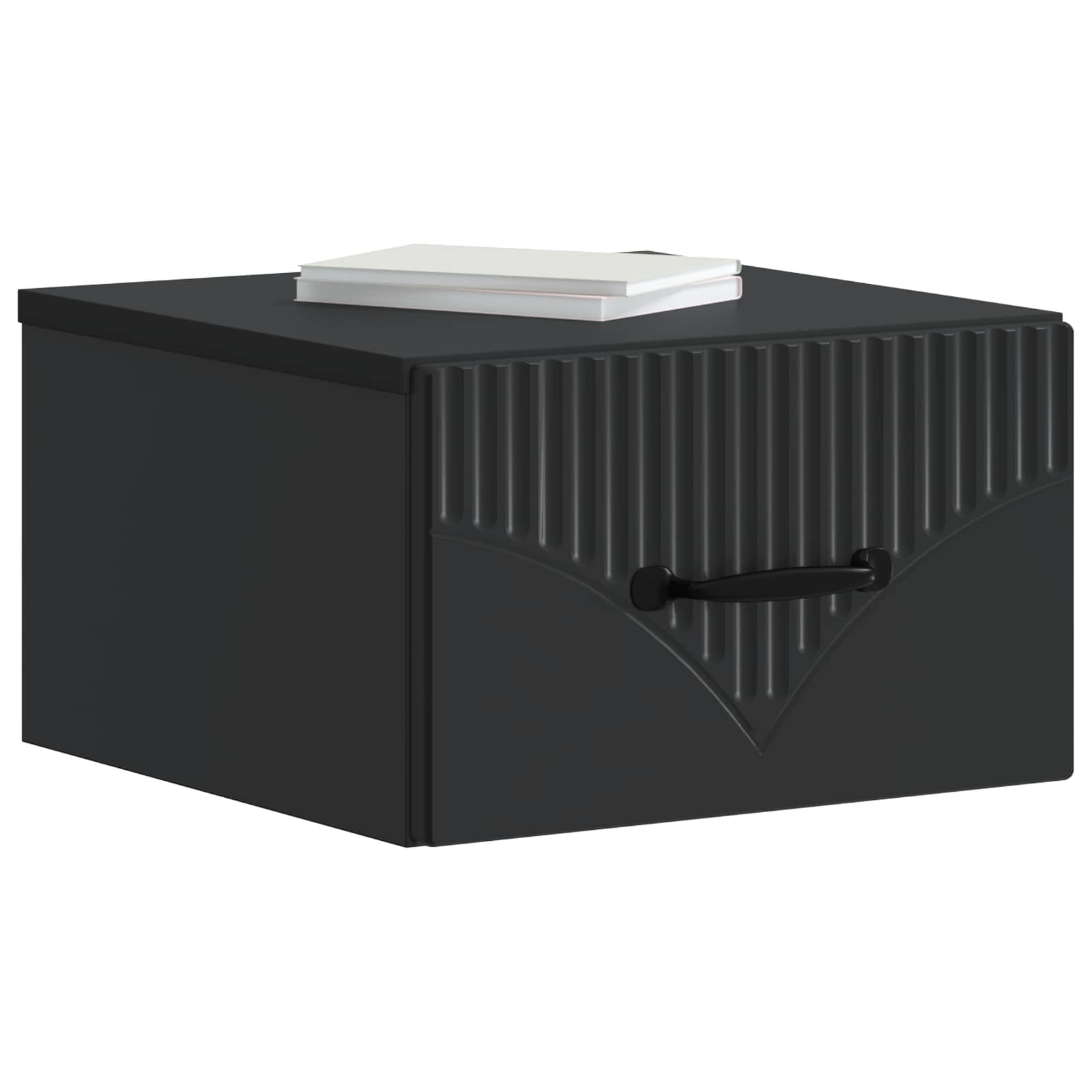 vidaXL Wisząca Szafka Nocna z szufladą 2 pcs Czarny 34,5 x 33 x 20 cm