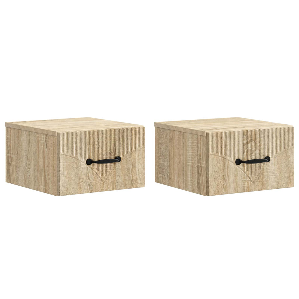 vidaXL Wisząca Szafka Nocna 2 pcs dąb Sonoma 34,5 x 33 x 20 cm