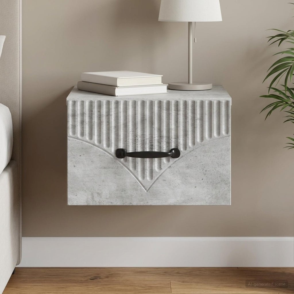 vidaXL Wisząca Szafka Nocna Betonowy szary 34,5 x 33 x 20 cm