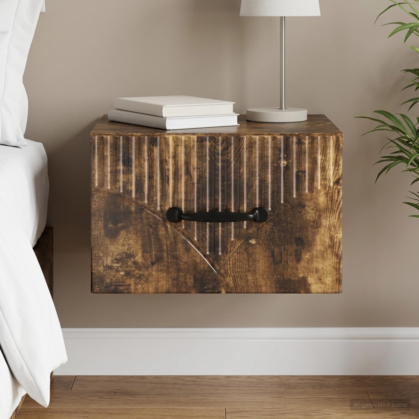 vidaXL Wisząca Szafka Nocna z szufladą Dąb wędzony 34,5 x 33 x 20 cm