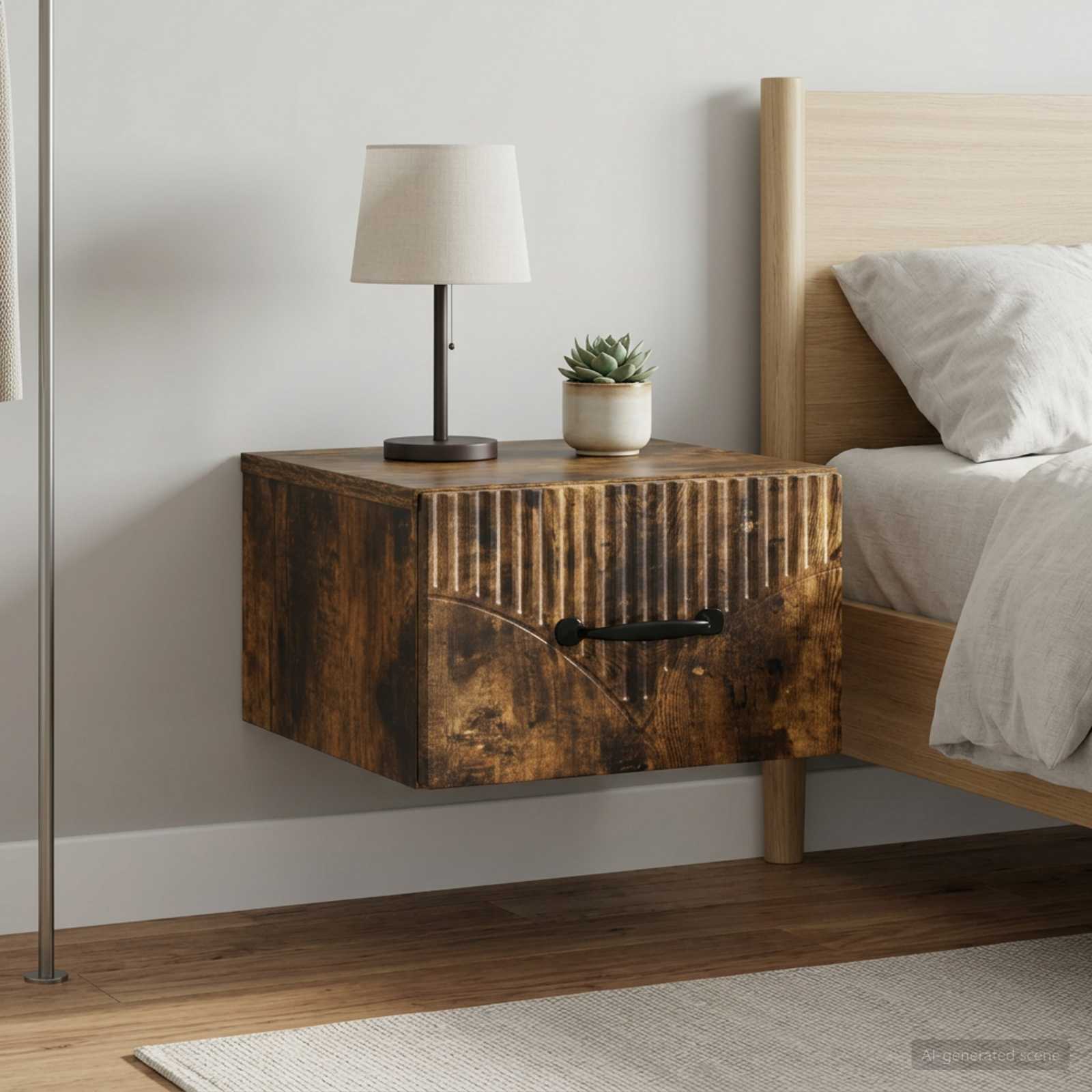vidaXL Wisząca Szafka Nocna 2 szt. Dąb wędzony 34,5 x 33 x 20 cm