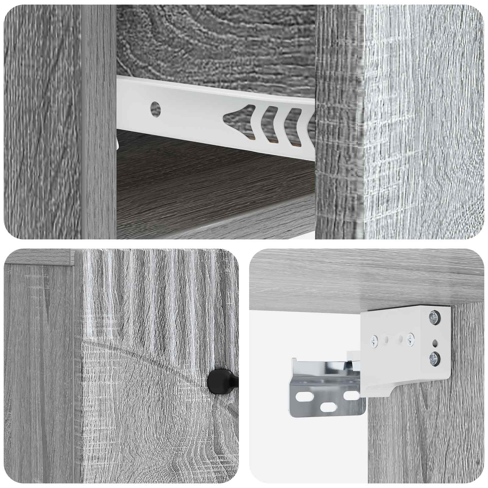vidaXL Wisząca Szafka Nocna 2 pcs Szary Sonoma 34,5 x 33 x 20 cm