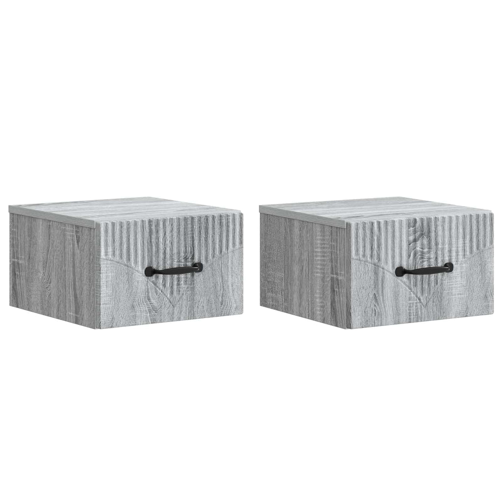 vidaXL Wisząca Szafka Nocna 2 pcs Szary Sonoma 34,5 x 33 x 20 cm