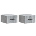 vidaXL Wisząca Szafka Nocna 2 pcs Szary Sonoma 34,5 x 33 x 20 cm
