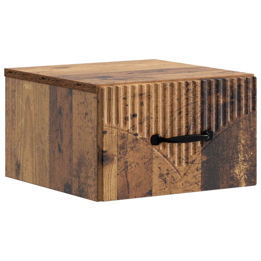 vidaXL Wisząca Szafka Nocna z szufladą Stare drewno 34,5 x 33 x 20 cm