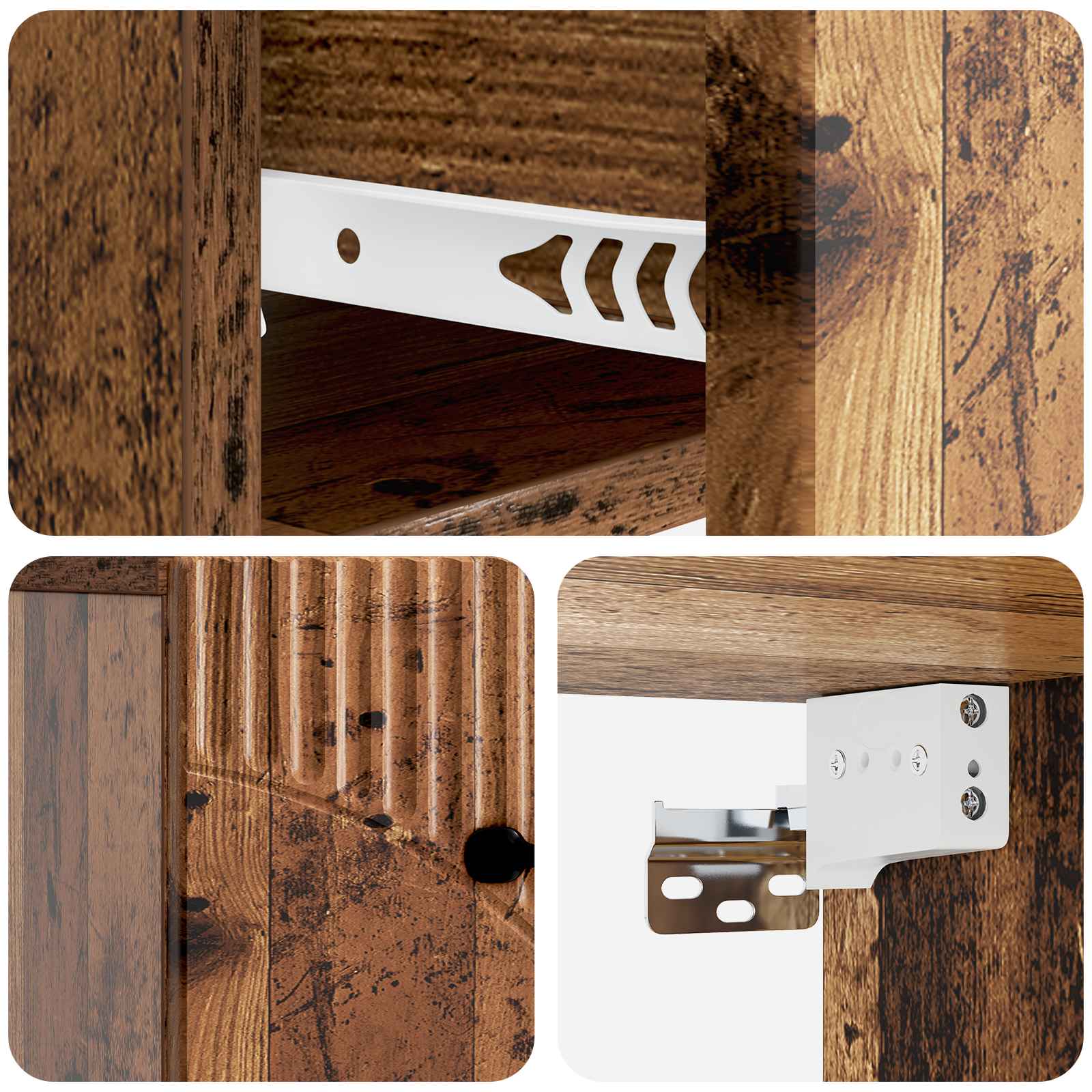 vidaXL Wisząca Szafka Nocna 2 pcs Stare drewno 34,5 x 33 x 20 cm
