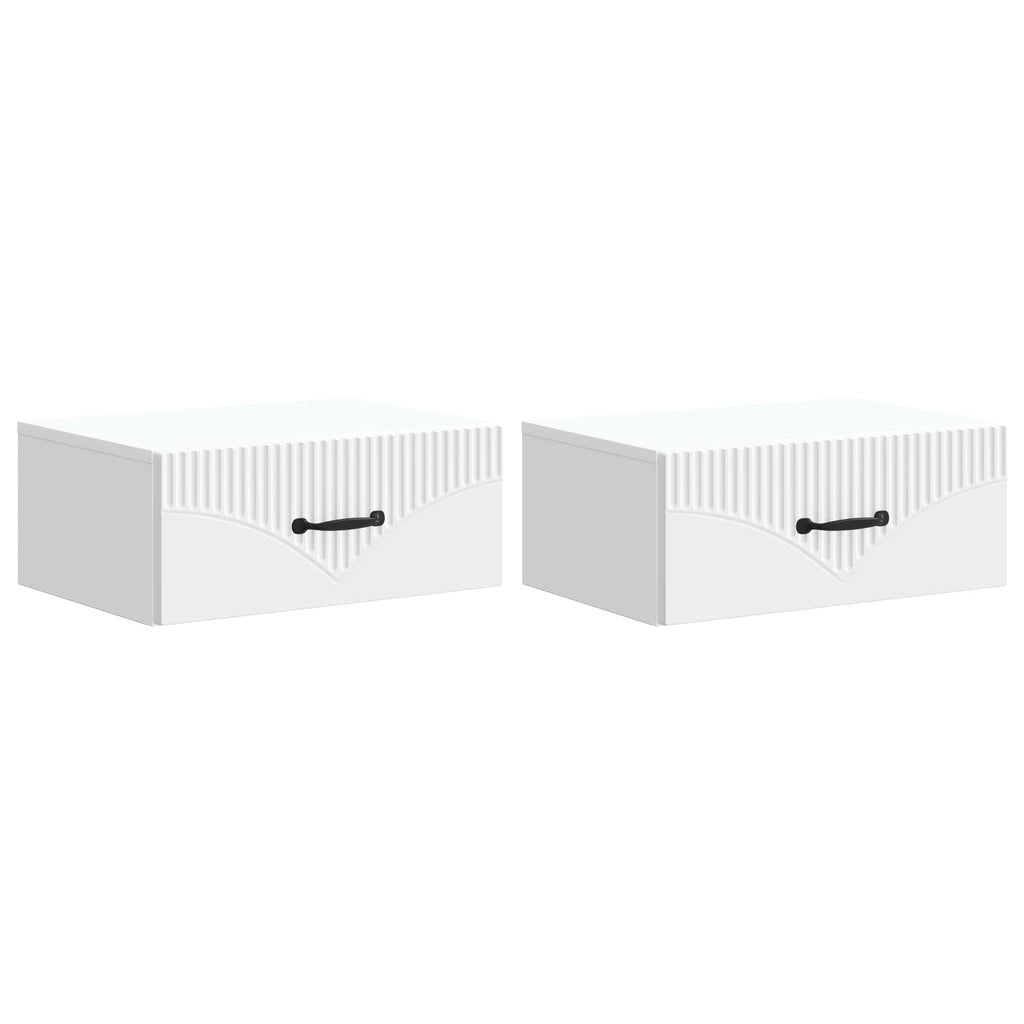 vidaXL Wisząca Szafka Nocna z szufladą 2 pcs Biały 49 x 34,5 x 20 cm
