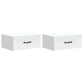 vidaXL Wisząca Szafka Nocna z szufladą 2 pcs Biały 49 x 34,5 x 20 cm