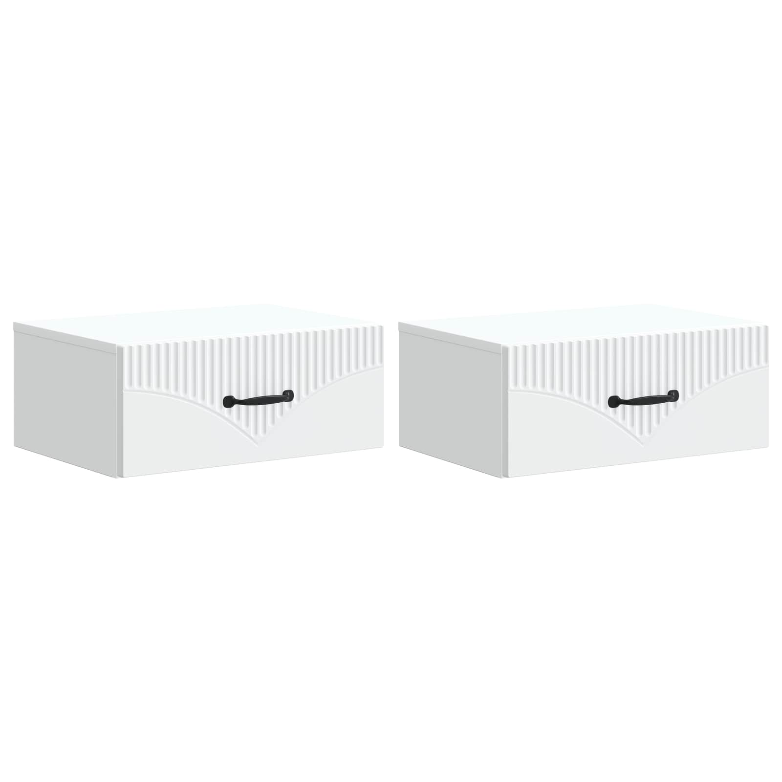 vidaXL Wisząca Szafka Nocna z szufladą 2 pcs Biały 49 x 34,5 x 20 cm