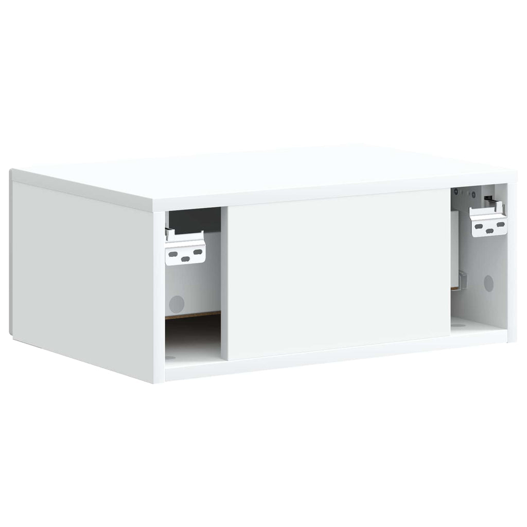 vidaXL Wisząca Szafka Nocna z szufladą 2 pcs Biały 49 x 34,5 x 20 cm
