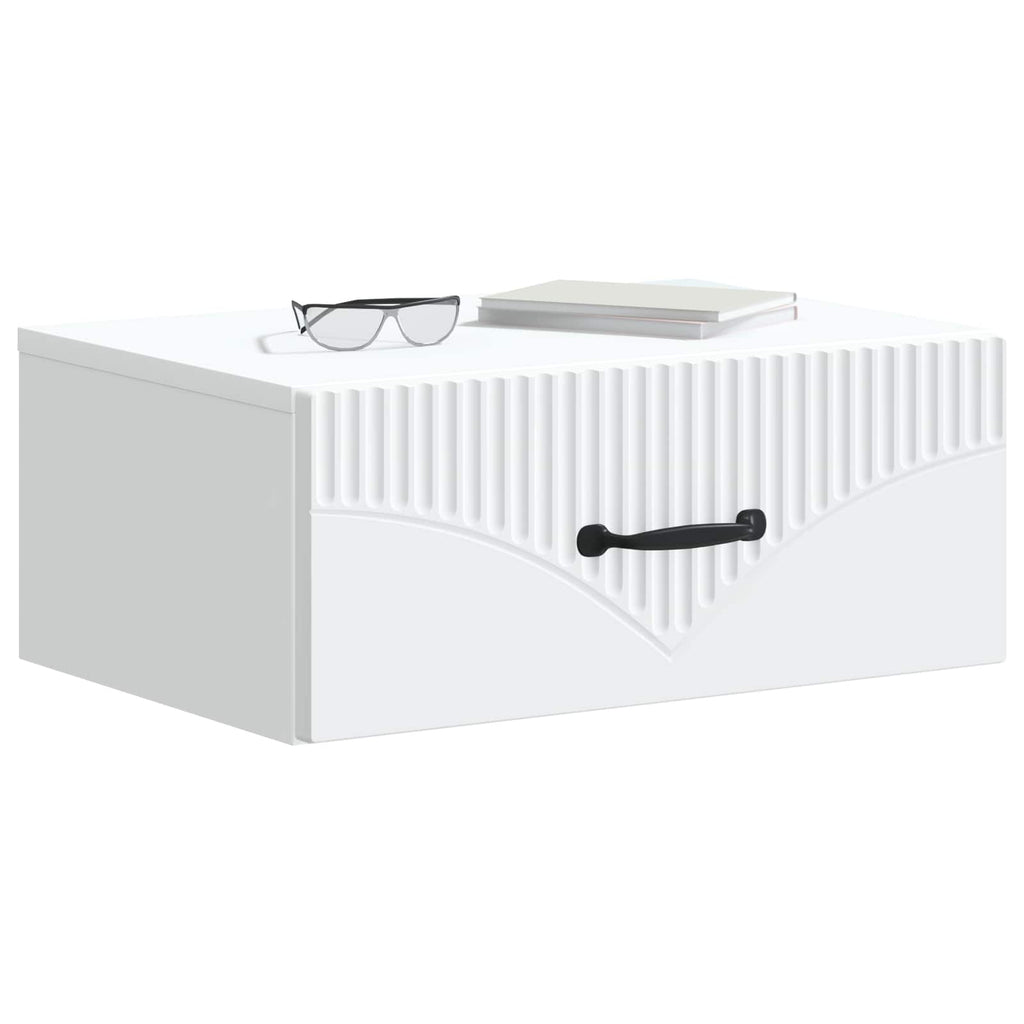 vidaXL Wisząca Szafka Nocna z szufladą 2 pcs Biały 49 x 34,5 x 20 cm