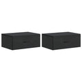 vidaXL Wisząca Szafka Nocna z szufladą 2 pcs Czarny 49 x 34,5 x 20 cm