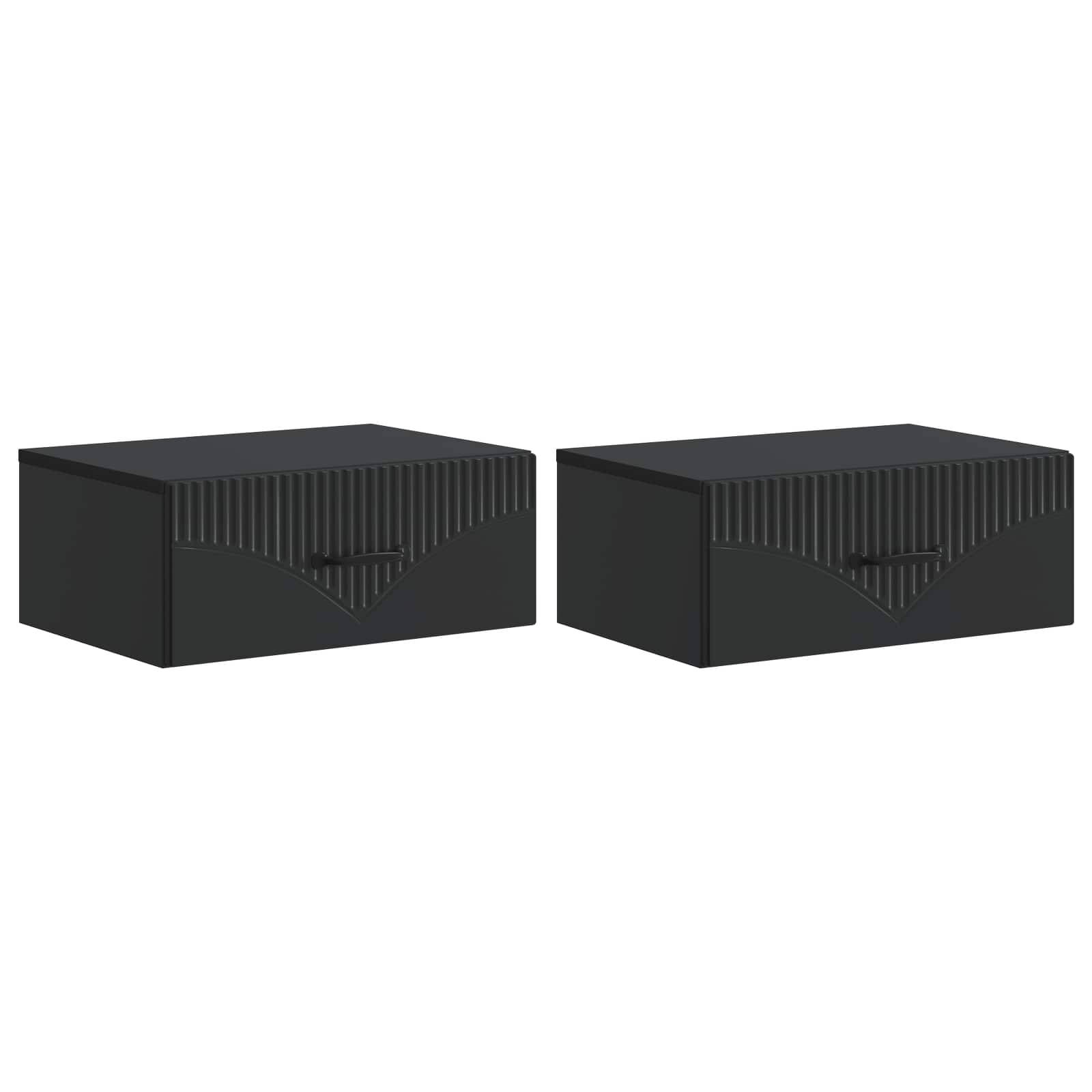 vidaXL Wisząca Szafka Nocna z szufladą 2 pcs Czarny 49 x 34,5 x 20 cm