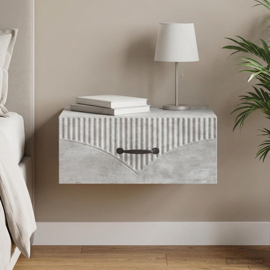 vidaXL Wisząca Szafka Nocna Betonowy szary 49 x 34,5 x 20 cm