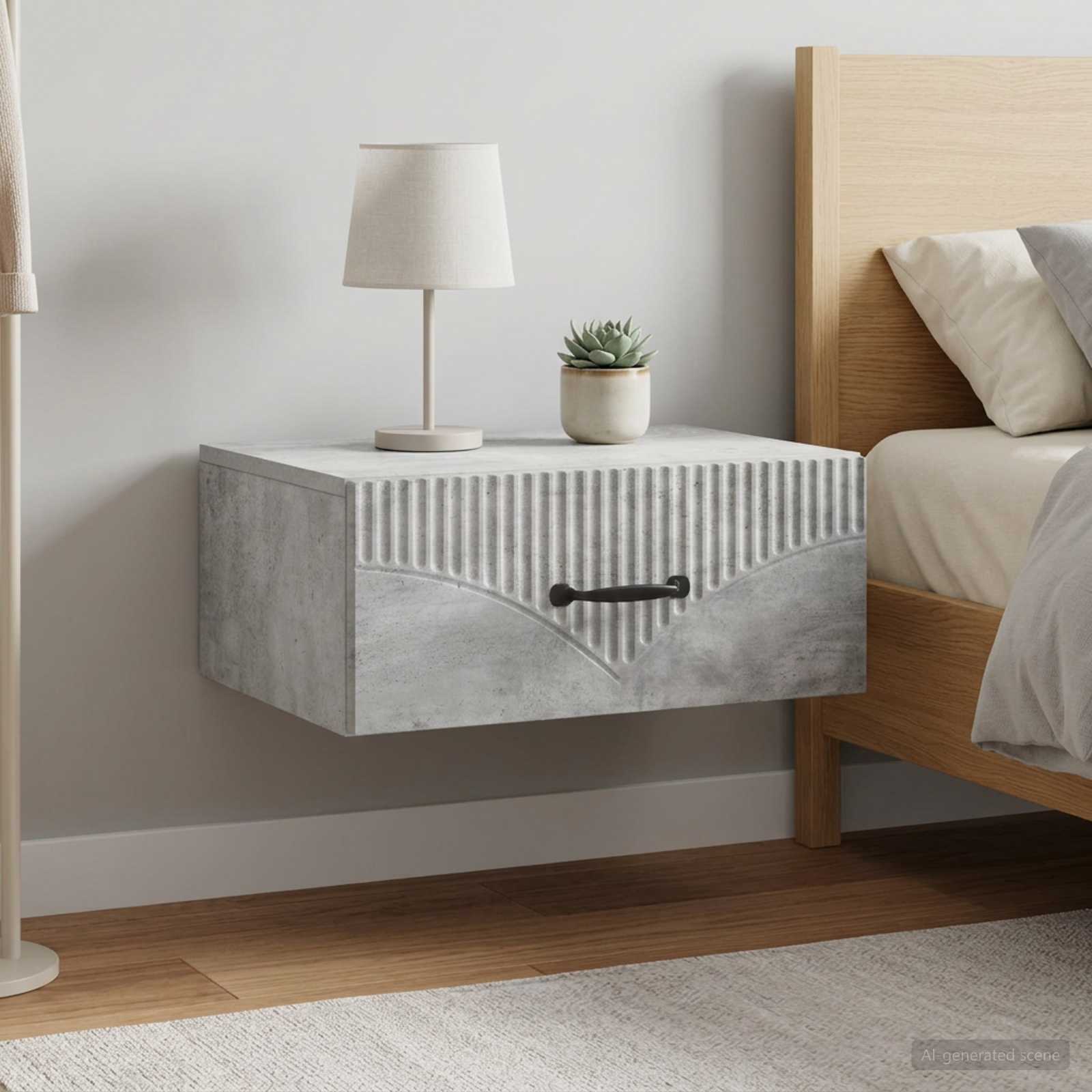 vidaXL Wisząca Szafka Nocna 2 szt. Betonowy szary 49 x 34,5 x 20 cm