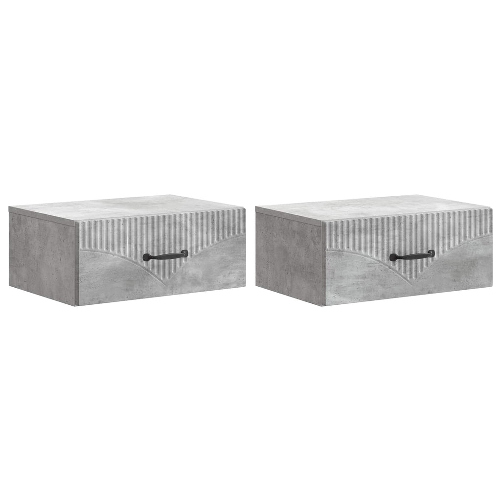 vidaXL Wisząca Szafka Nocna 2 pcs Betonowy szary 49 x 34,5 x 20 cm