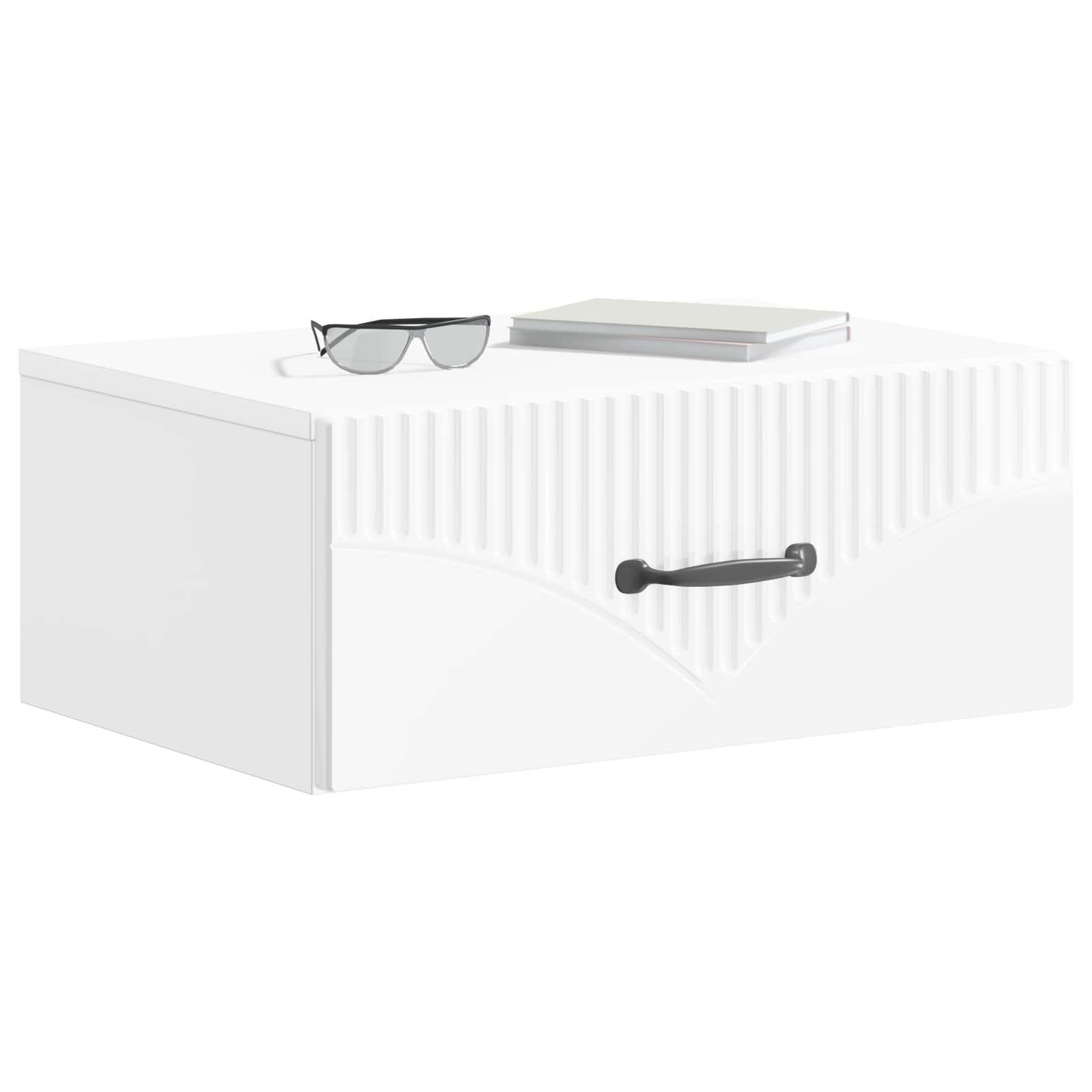 vidaXL Wisząca Szafka Nocna Biały wysoki połysk 49 x 34,5 x 20 cm