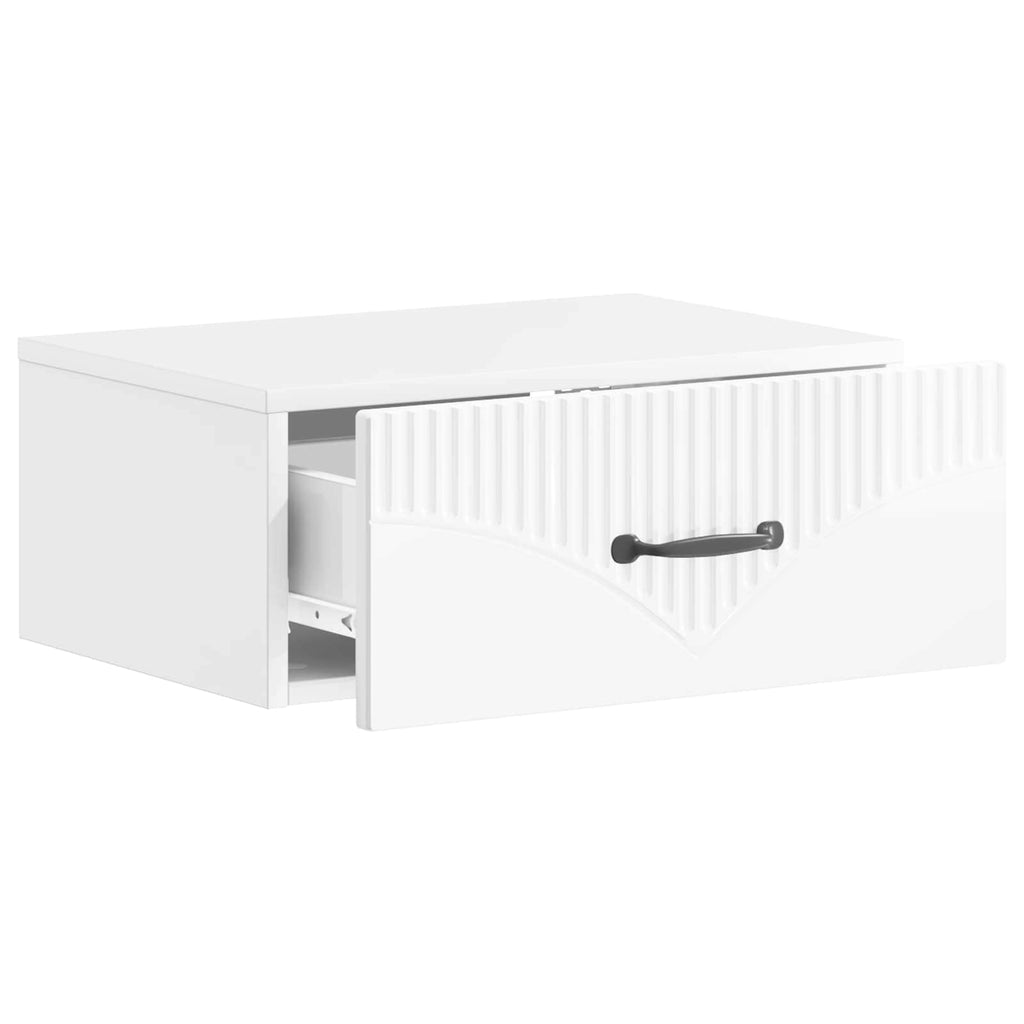 vidaXL Wisząca Szafka Nocna z szufladą 2 pcs Biały wysoki połysk
