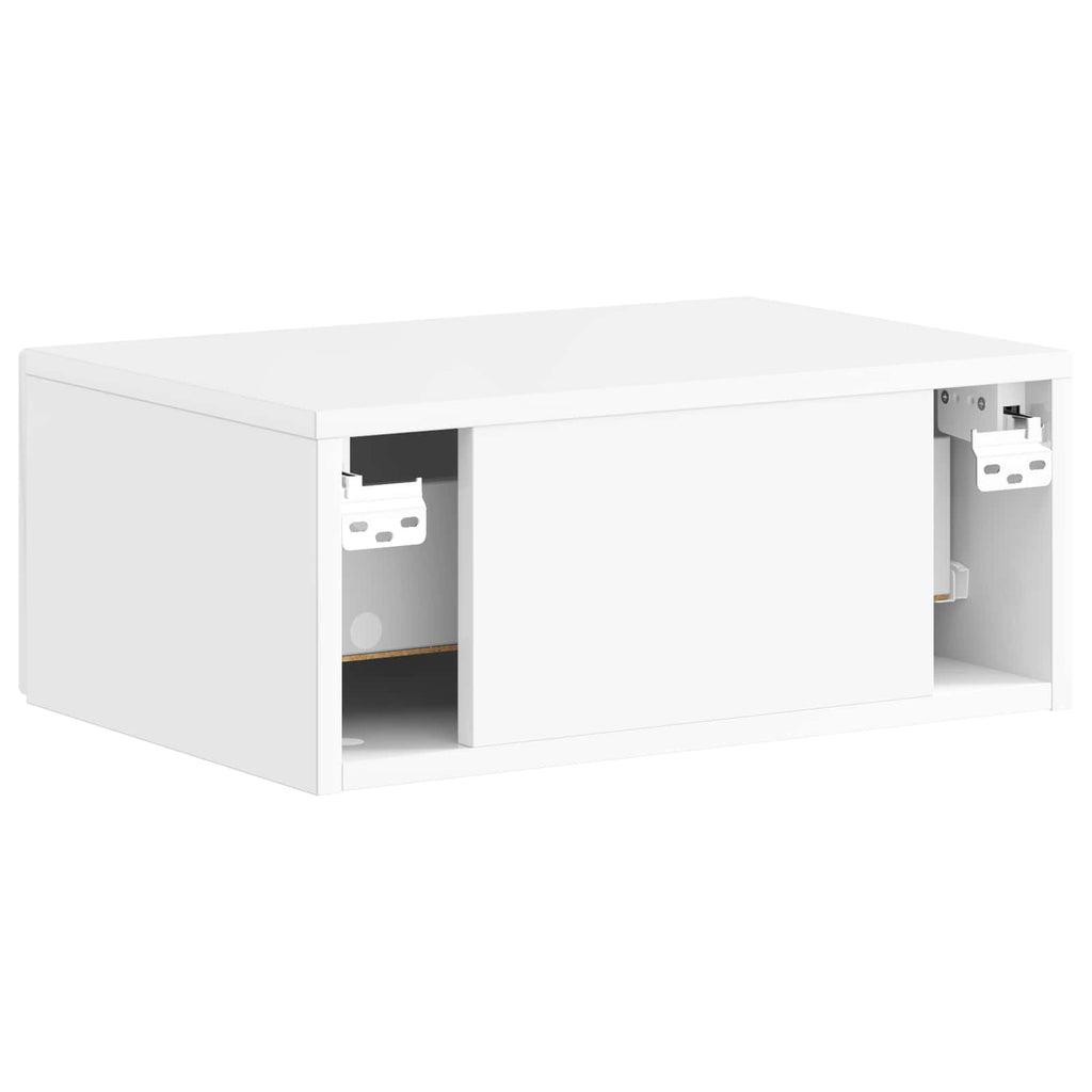 vidaXL Wisząca Szafka Nocna z szufladą 2 pcs Biały wysoki połysk