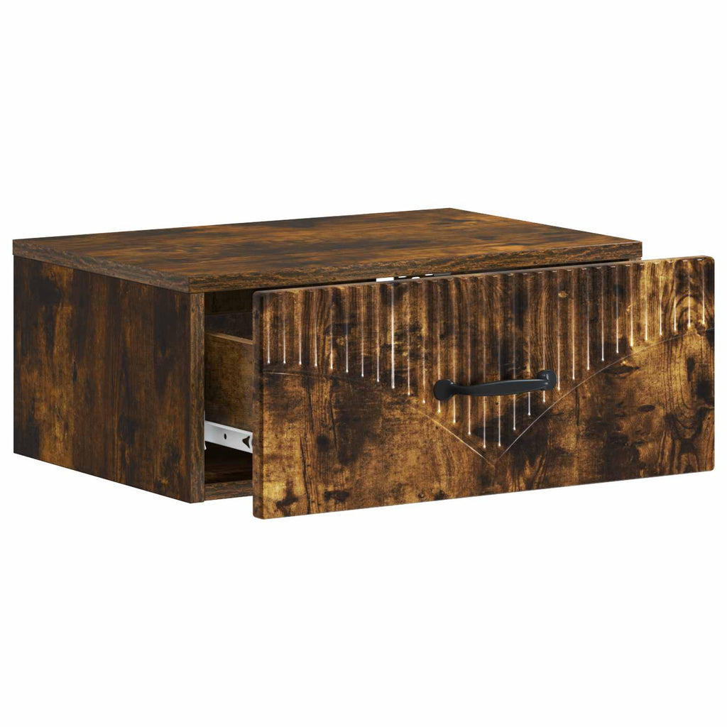 vidaXL Wisząca Szafka Nocna z szufladą Dąb wędzony 49 x 34,5 x 20 cm