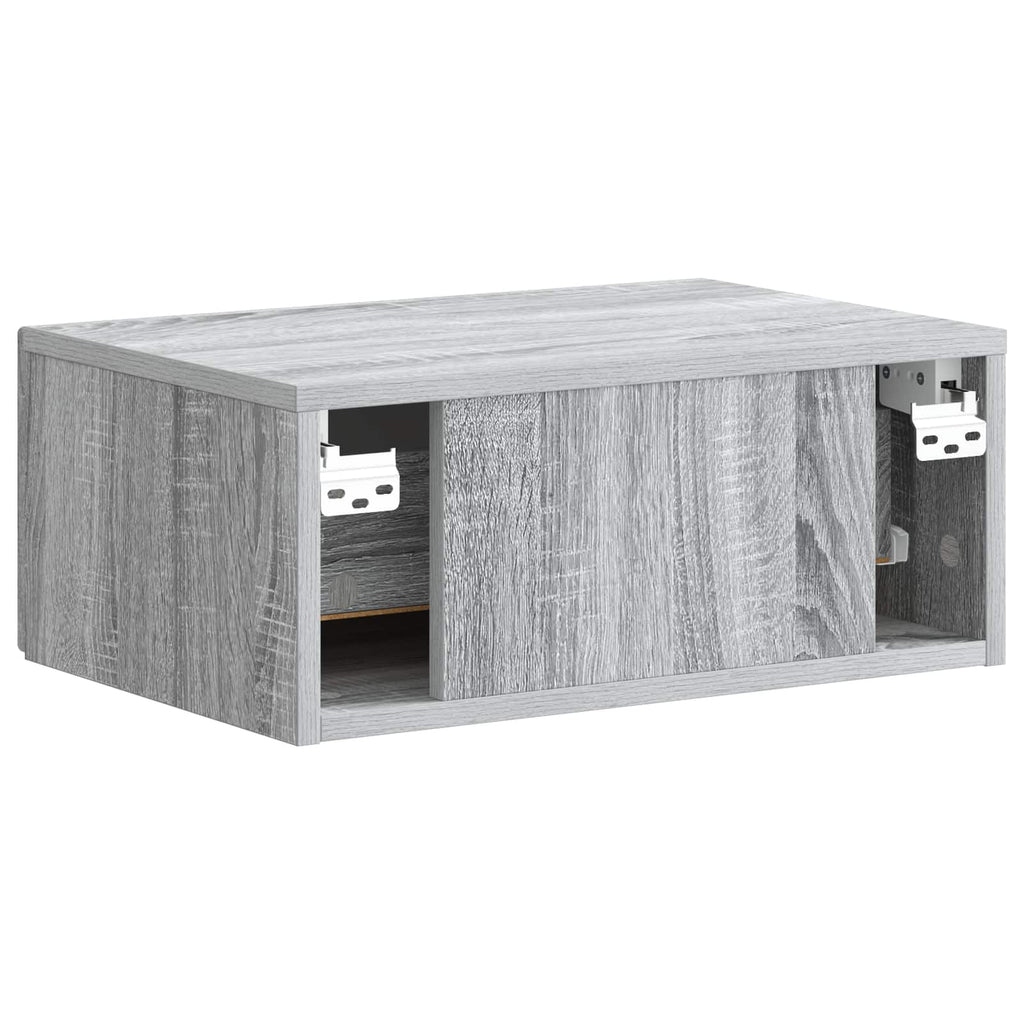 vidaXL Wisząca Szafka Nocna z szufladą Szary Sonoma 49 x 34,5 x 20 cm