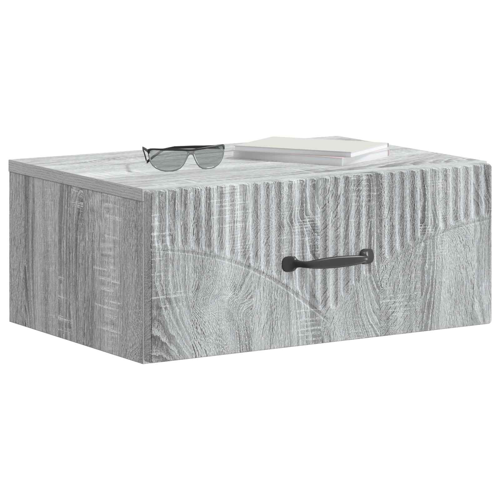 vidaXL Wisząca Szafka Nocna z szufladą Szary Sonoma 49 x 34,5 x 20 cm