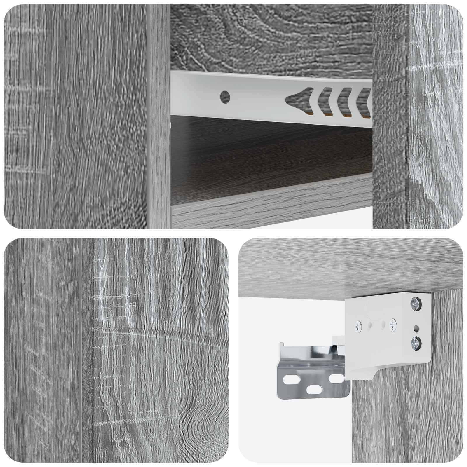 vidaXL Wisząca Szafka Nocna 2 pcs Szary Sonoma 49 x 34,5 x 20 cm