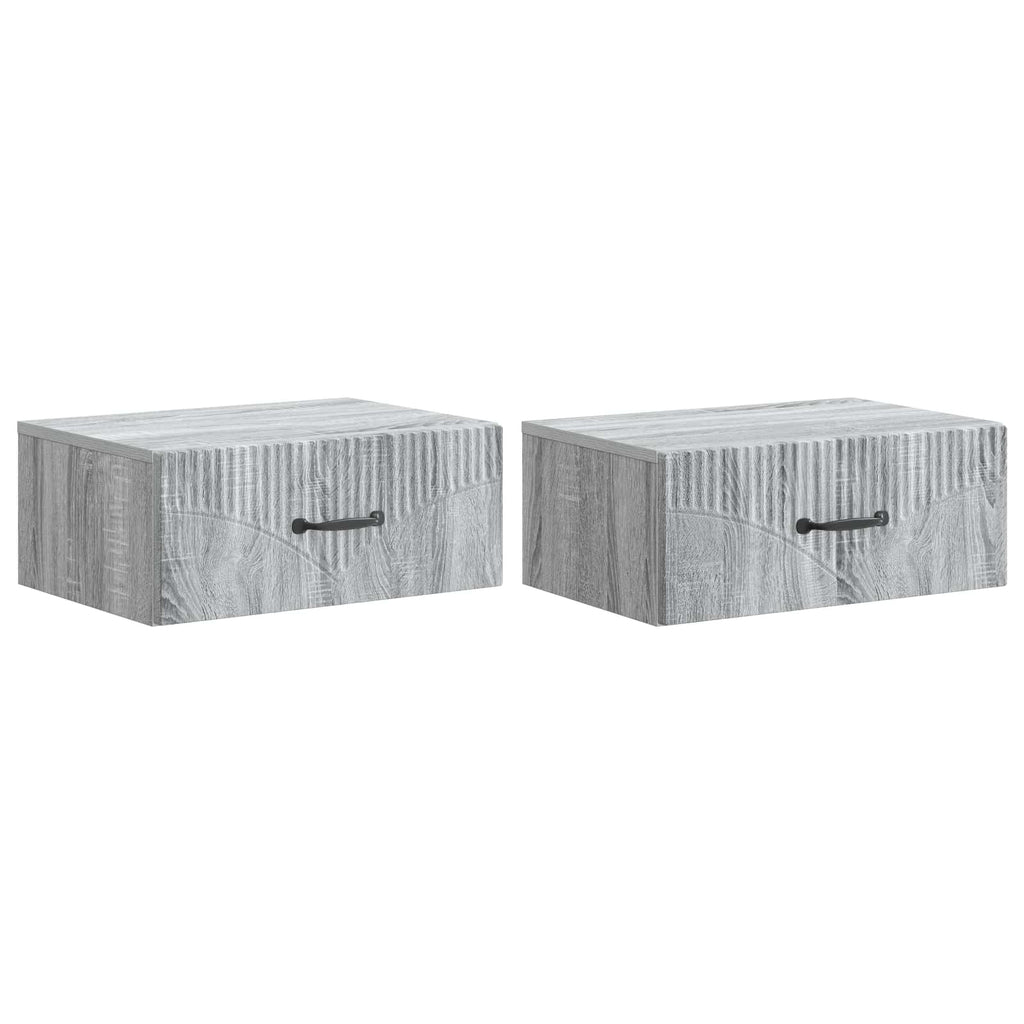 vidaXL Wisząca Szafka Nocna 2 pcs Szary Sonoma 49 x 34,5 x 20 cm