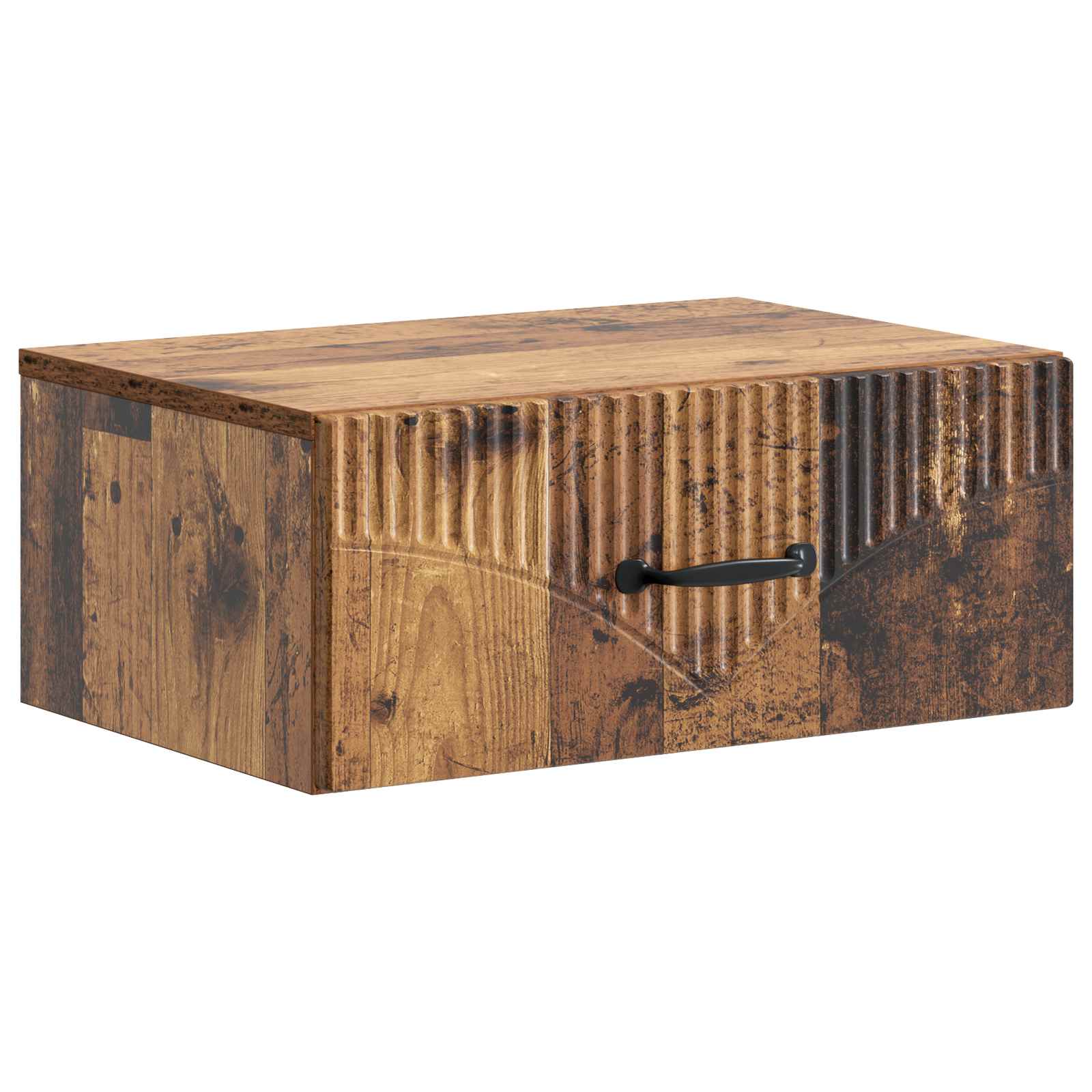 vidaXL Wisząca Szafka Nocna z szufladą Stare drewno 49 x 34,5 x 20 cm