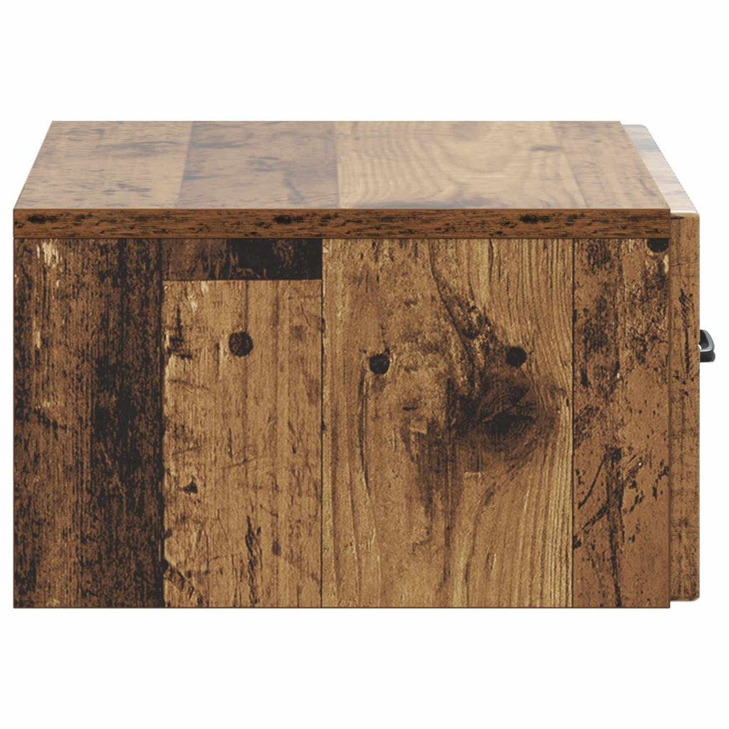 vidaXL Wisząca Szafka Nocna z szufladą Stare drewno 49 x 34,5 x 20 cm