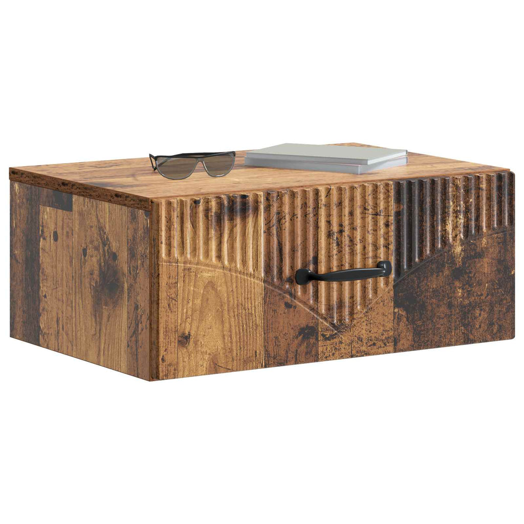 vidaXL Wisząca Szafka Nocna 2 pcs Stare drewno 49 x 34,5 x 20 cm
