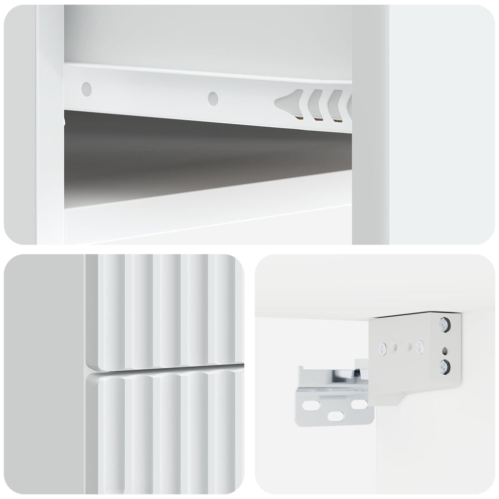 vidaXL Wisząca Szafka Nocna z szufladą 2 pcs Biały 34,5 x 33 x 40 cm
