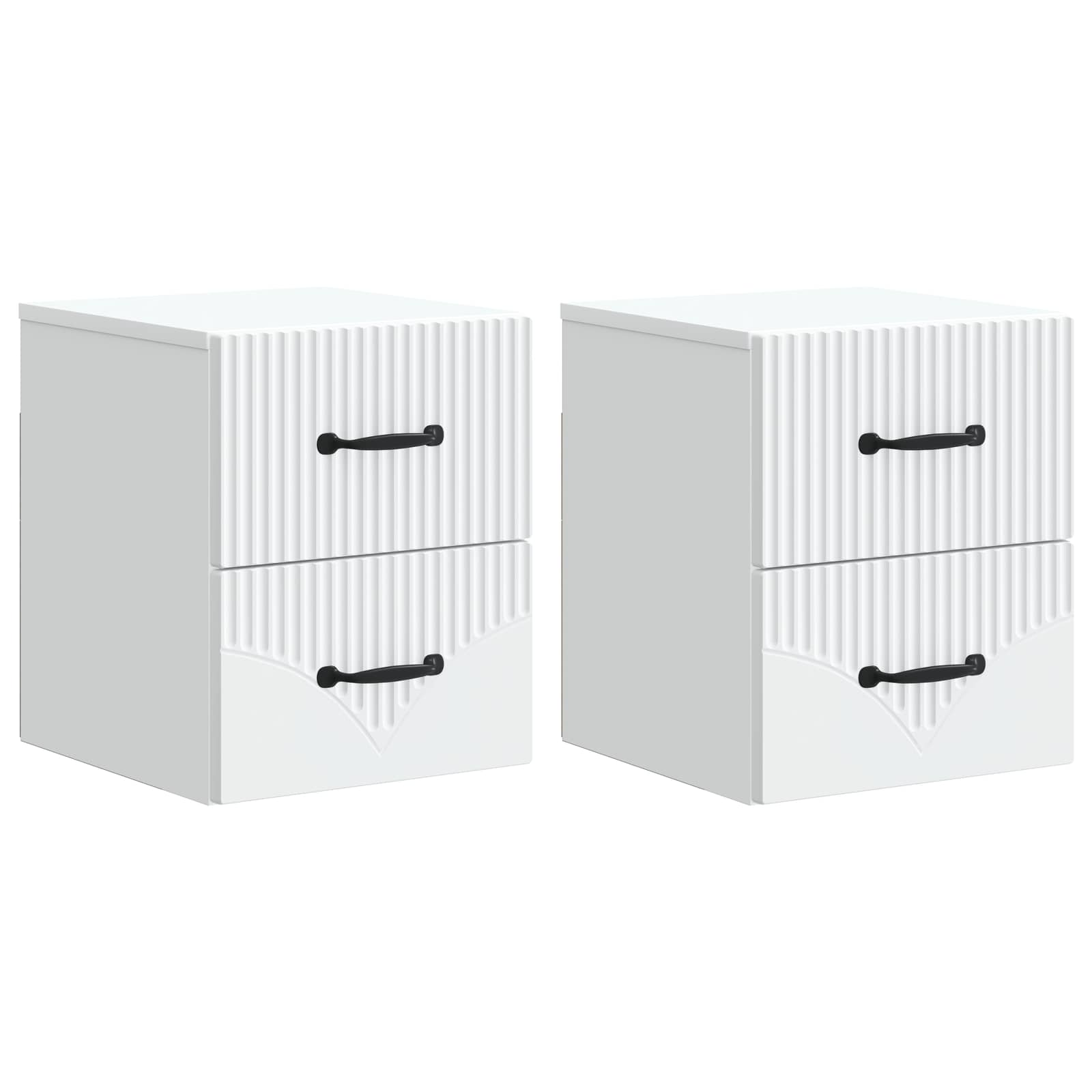 vidaXL Wisząca Szafka Nocna z szufladą 2 pcs Biały 34,5 x 33 x 40 cm