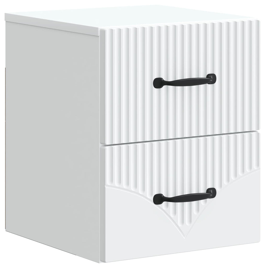 vidaXL Wisząca Szafka Nocna z szufladą 2 pcs Biały 34,5 x 33 x 40 cm