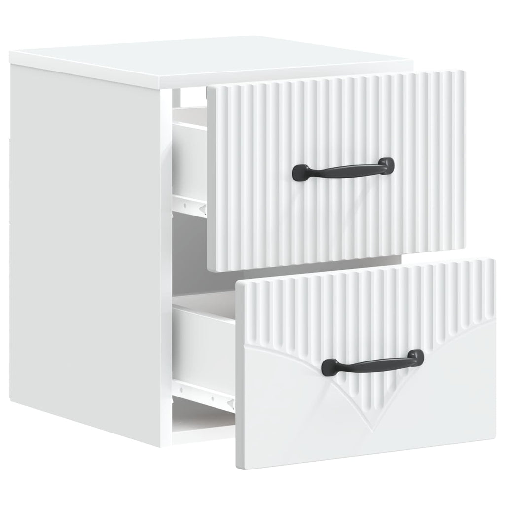 vidaXL Wisząca Szafka Nocna z szufladą 2 pcs Biały 34,5 x 33 x 40 cm