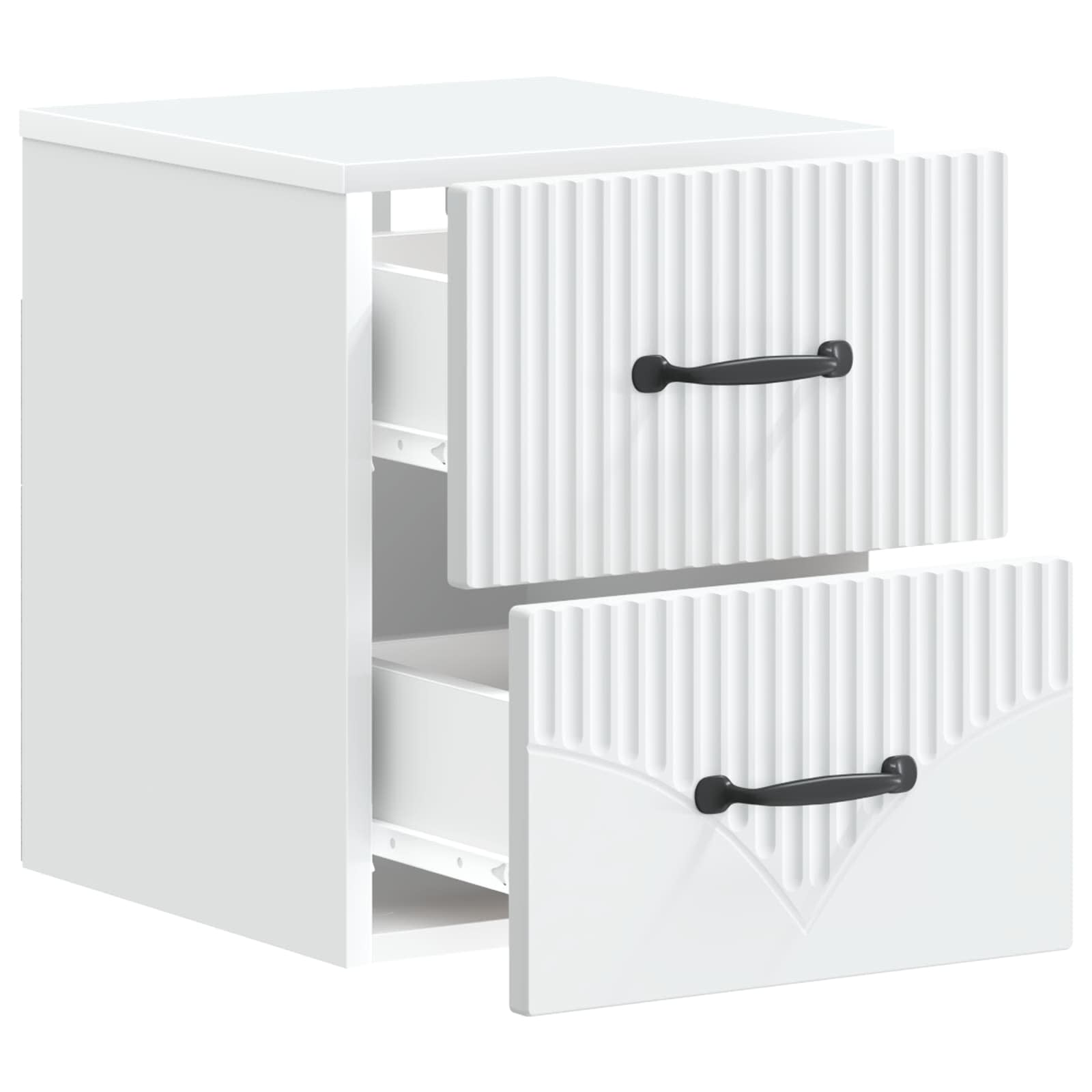 vidaXL Wisząca Szafka Nocna z szufladą 2 pcs Biały 34,5 x 33 x 40 cm