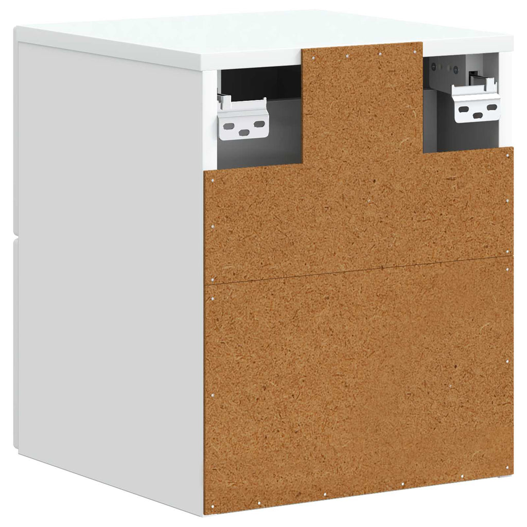 vidaXL Wisząca Szafka Nocna z szufladą 2 pcs Biały 34,5 x 33 x 40 cm