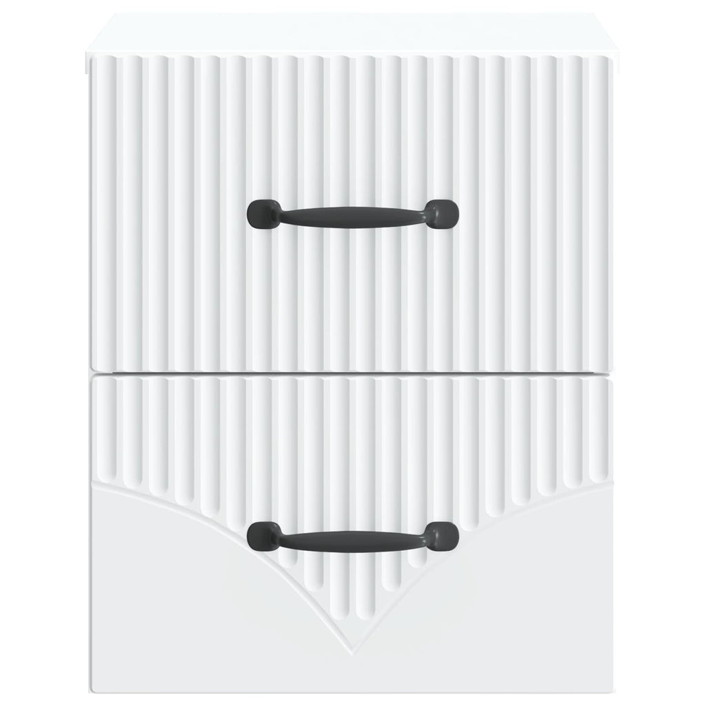 vidaXL Wisząca Szafka Nocna z szufladą 2 pcs Biały 34,5 x 33 x 40 cm