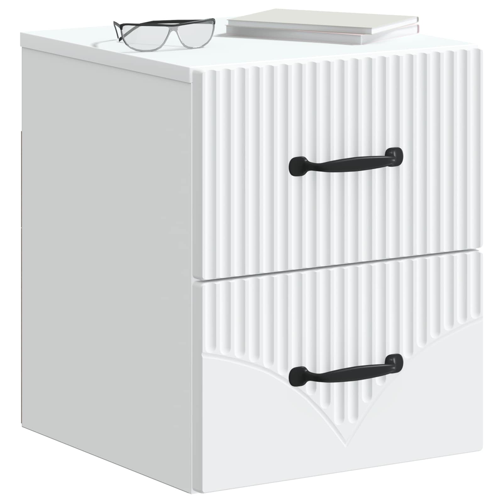 vidaXL Wisząca Szafka Nocna z szufladą 2 pcs Biały 34,5 x 33 x 40 cm