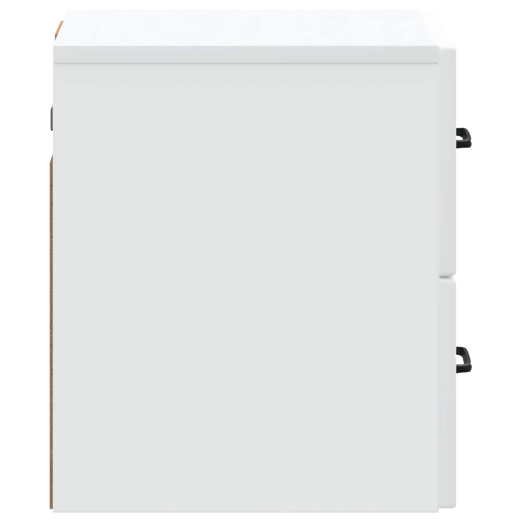 vidaXL Wisząca Szafka Nocna z szufladą 2 pcs Biały 34,5 x 33 x 40 cm