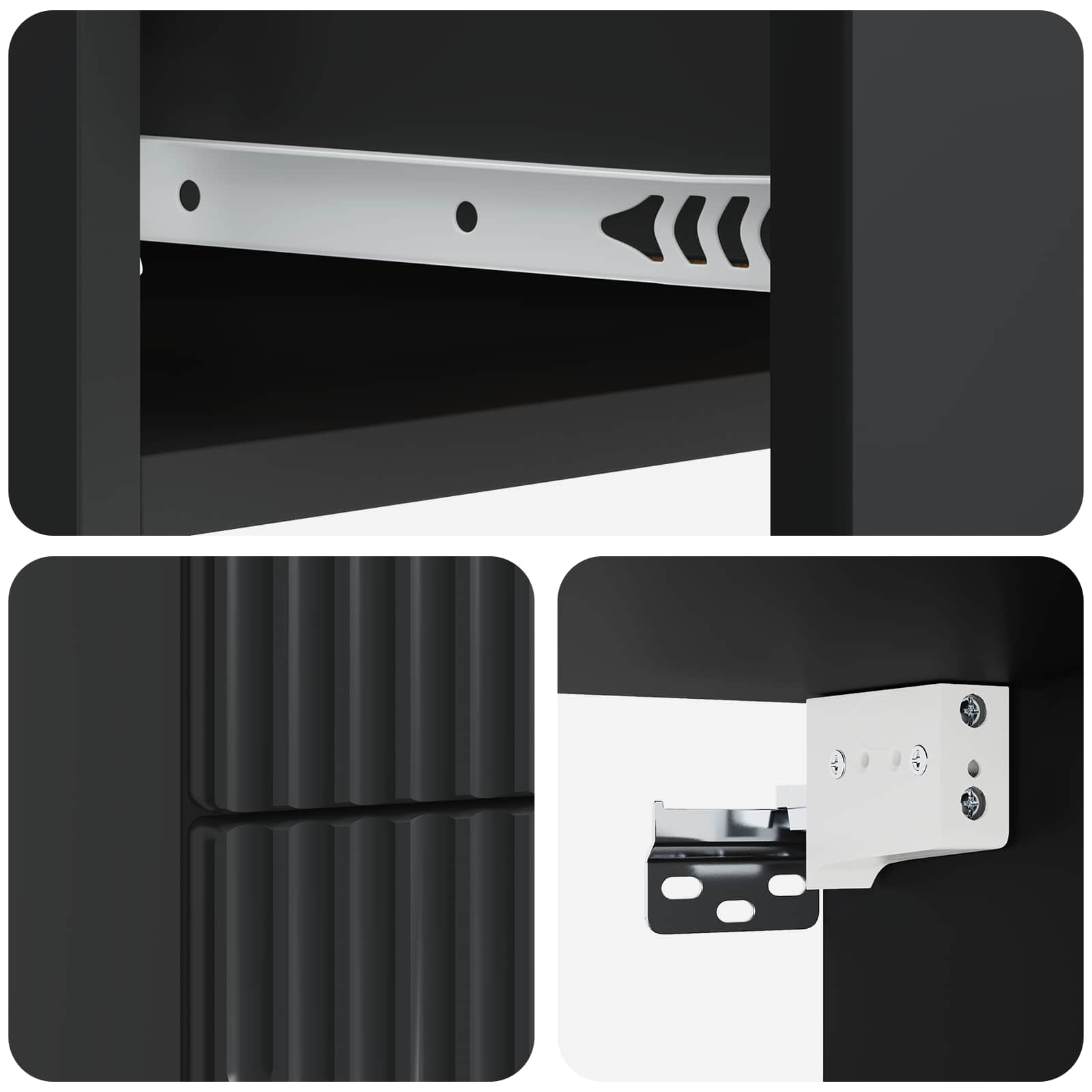 vidaXL Wisząca Szafka Nocna z szufladą 2 pcs Czarny 34,5 x 33 x 40 cm