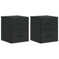 vidaXL Wisząca Szafka Nocna z szufladą 2 pcs Czarny 34,5 x 33 x 40 cm