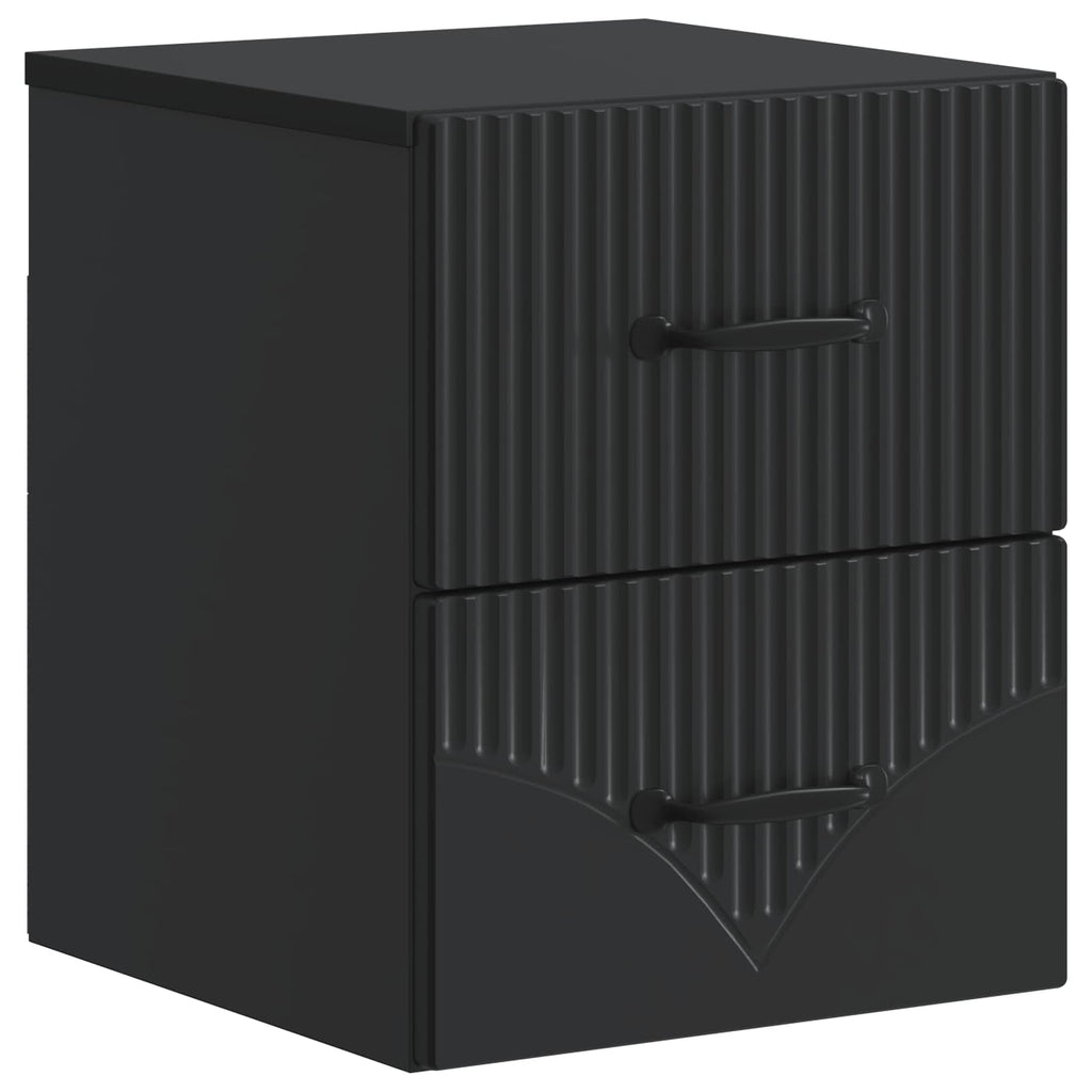 vidaXL Wisząca Szafka Nocna z szufladą 2 pcs Czarny 34,5 x 33 x 40 cm
