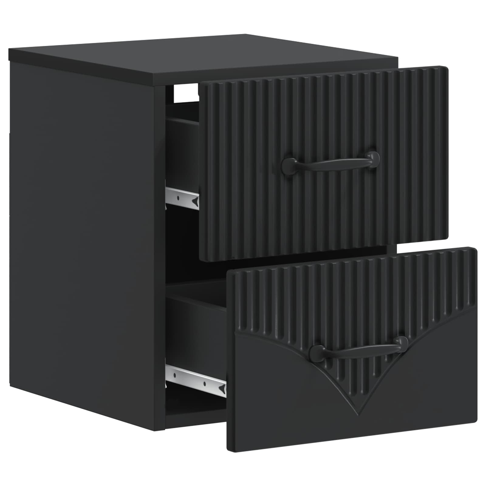 vidaXL Wisząca Szafka Nocna z szufladą 2 pcs Czarny 34,5 x 33 x 40 cm