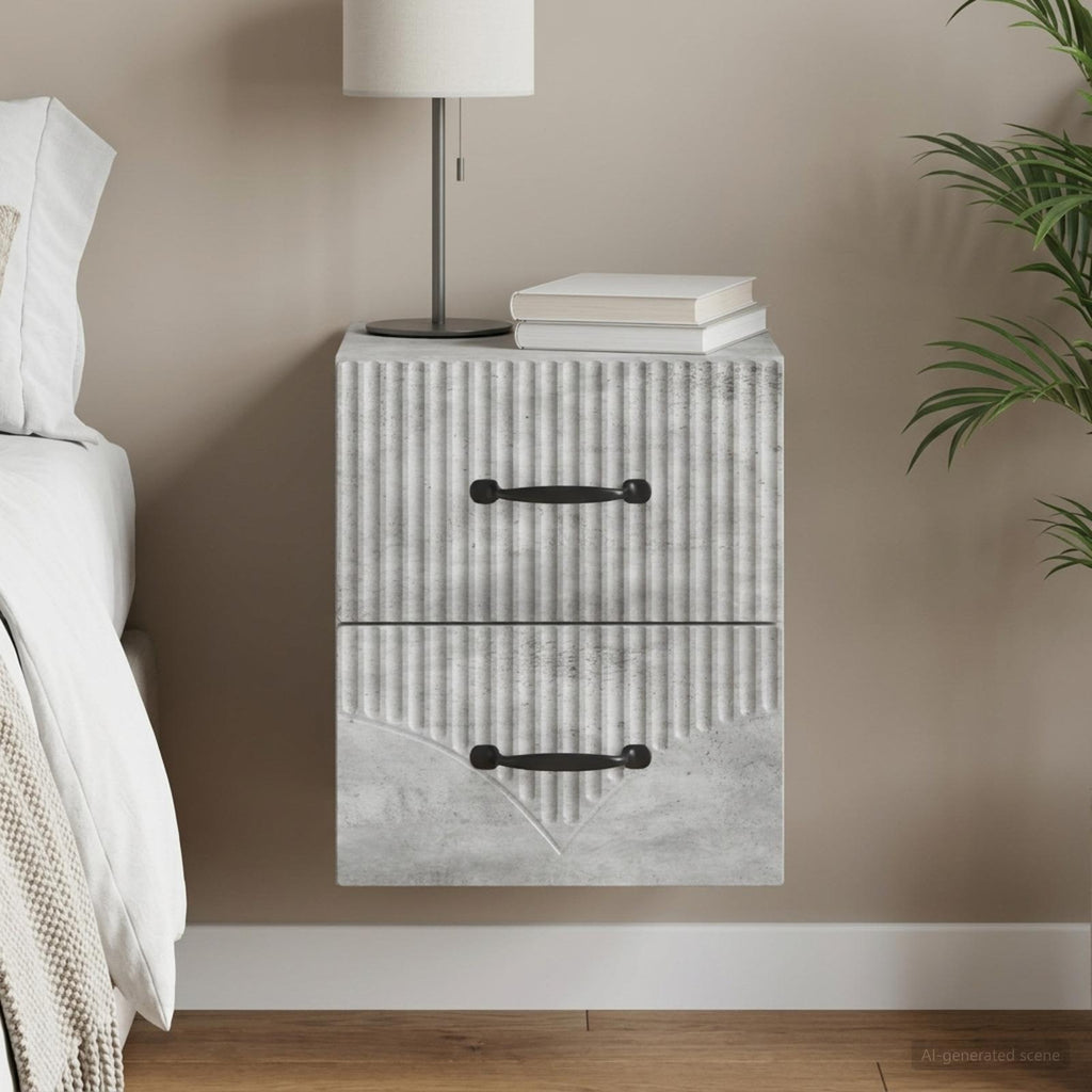 vidaXL Wisząca Szafka Nocna Betonowy szary 34,5 x 33 x 40 cm
