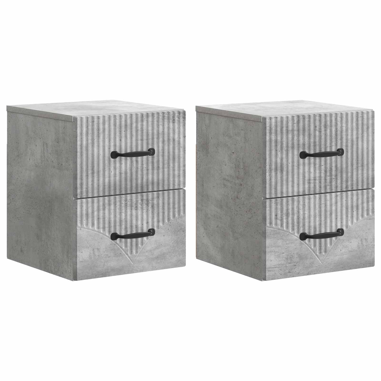 vidaXL Wisząca Szafka Nocna 2 pcs Betonowy szary 34,5 x 33 x 40 cm