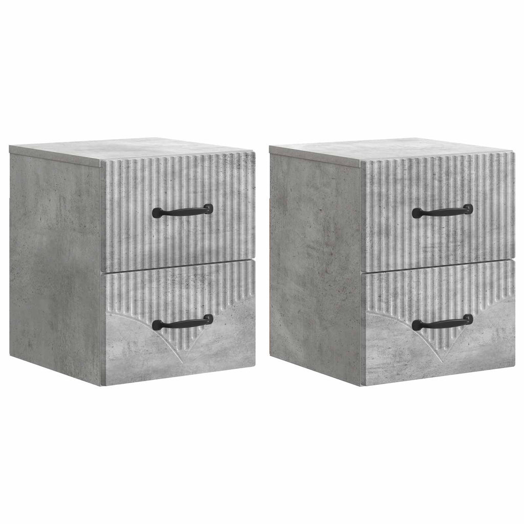 vidaXL Wisząca Szafka Nocna 2 szt. Betonowy szary 34,5 x 33 x 40 cm